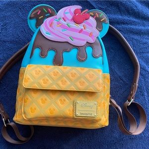 Disney Loungefly ice cream backpack and matching ears. NWOT on both.